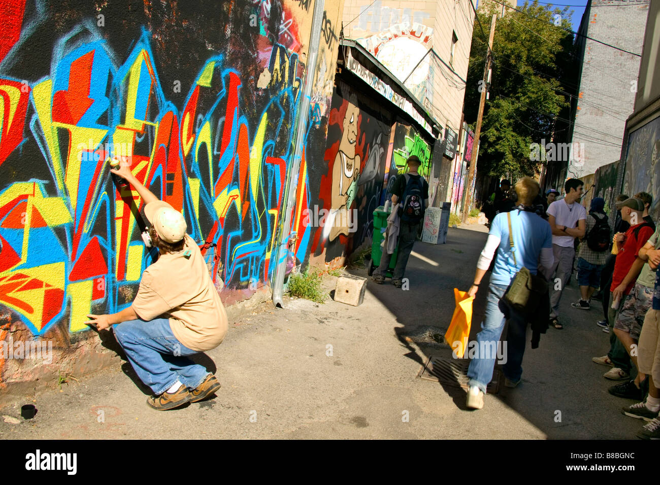 Graffiti-Künstler, Queen Street, Toronto, Ontario Stockfoto