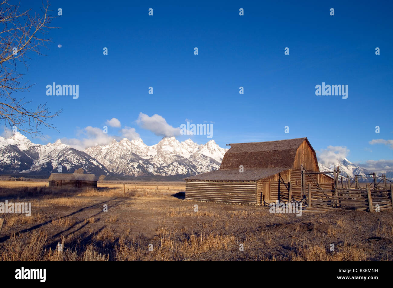 Scheunen in den Ausläufern der Teton Stockfoto