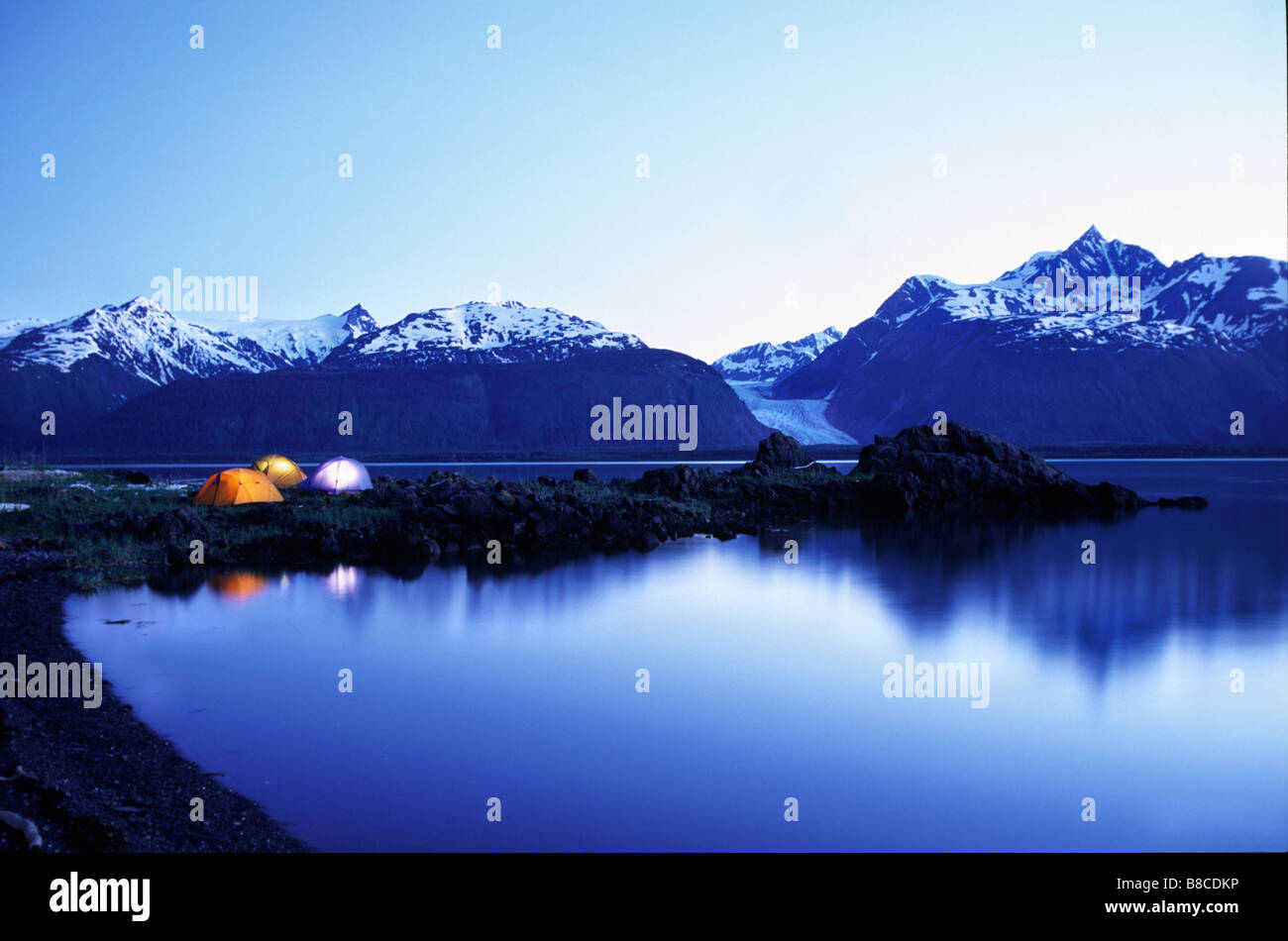 Campingplatz, Verführung Punkt, Haines, Alaska Stockfoto