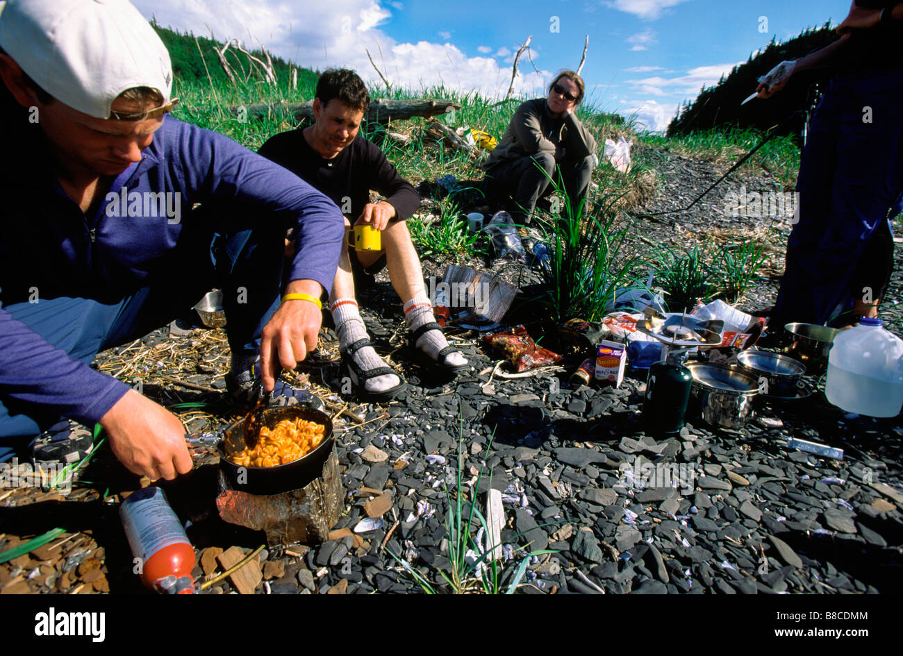 Kochen, Abendessen, Verführung Point, Haines, Alaska Stockfoto