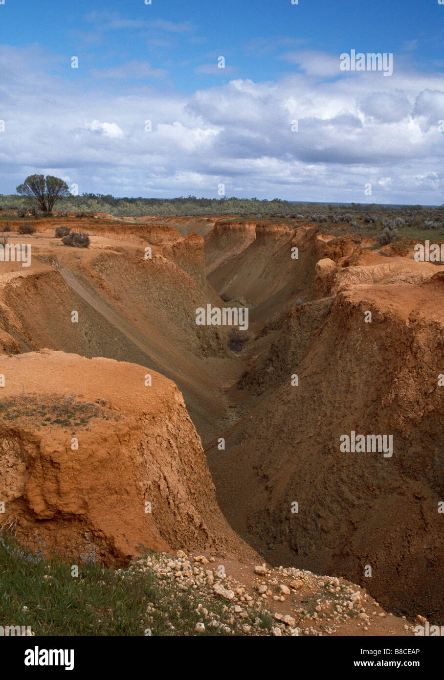 TIEFENEROSION GULLY Stockfoto