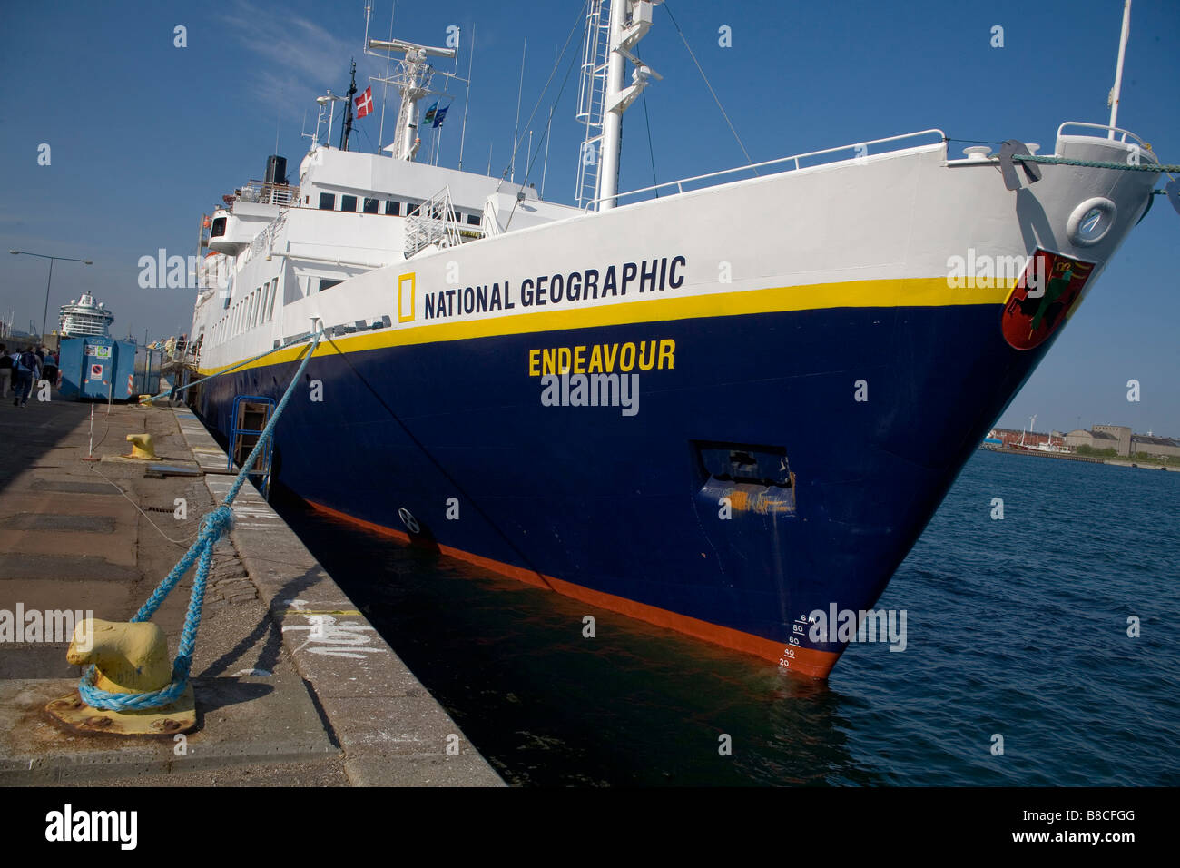 National Geographic Endeavour vor Anker in Kopenhagen, Dänemark Stockfoto