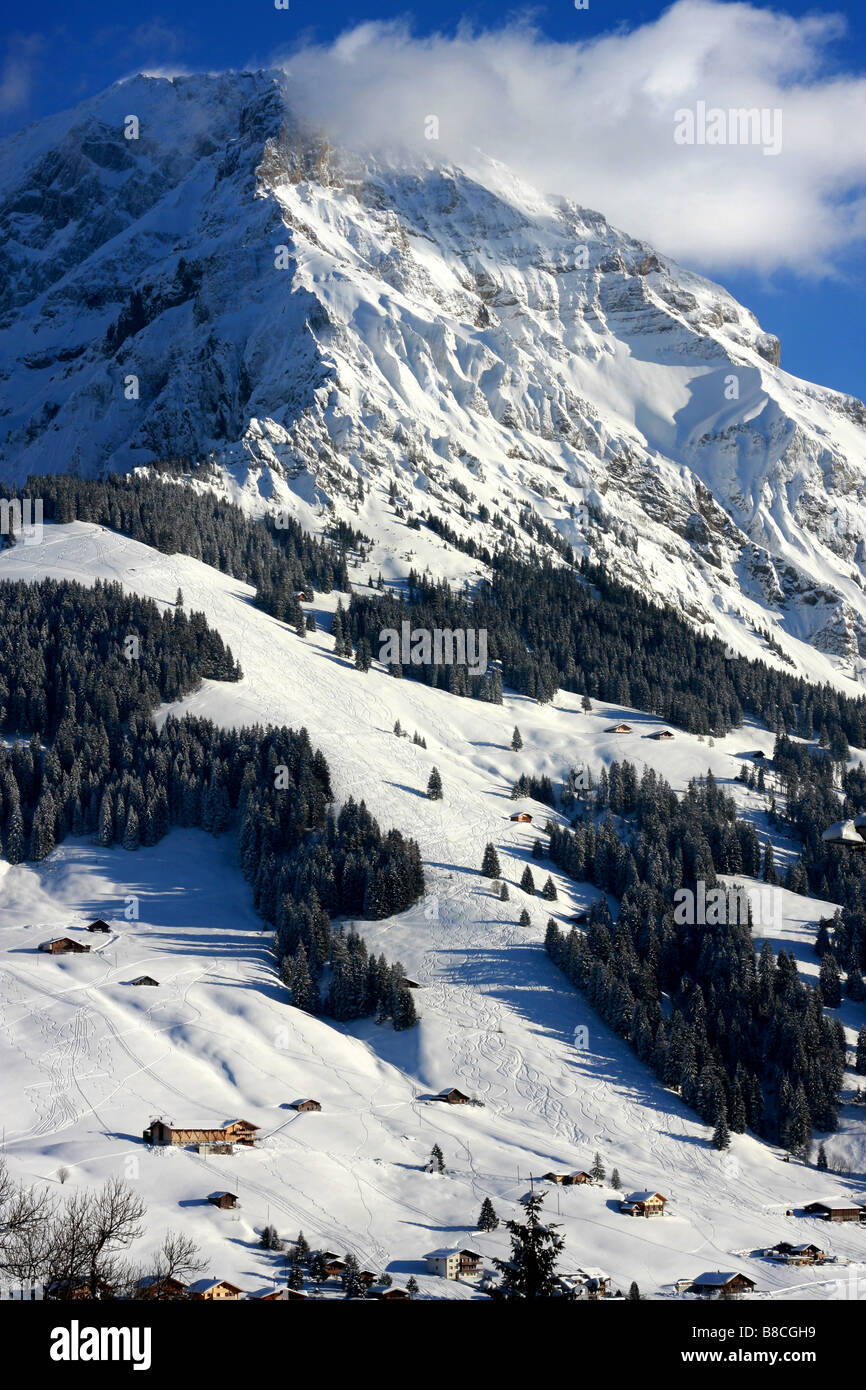 Der Lohner-Berg, Adelboden, Schweiz Stockfoto