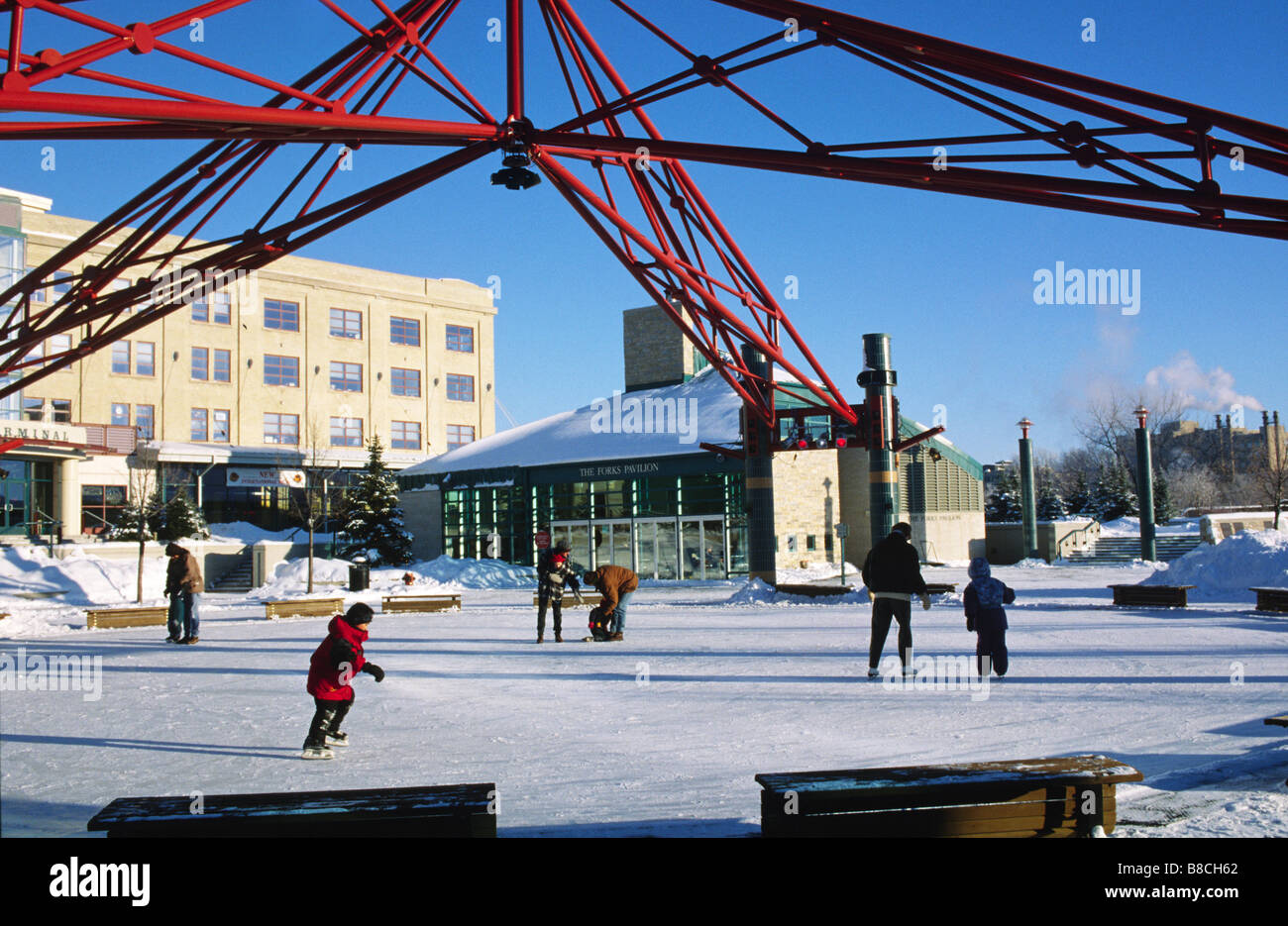 Outdoor-Eisbahn, ks, Winnipeg, Manitoba Stockfoto