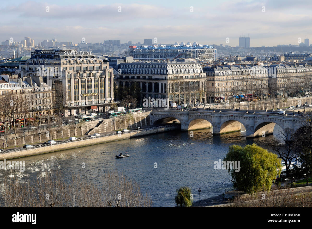 Le Pont Neuf La Seine Paris Frankreich Stockfoto