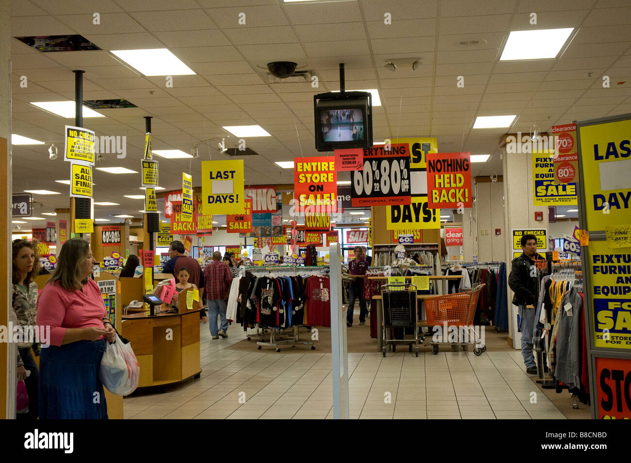 Liquidation Sales bei Konkurs Goodys Department Store Lake City Florida Stockfoto