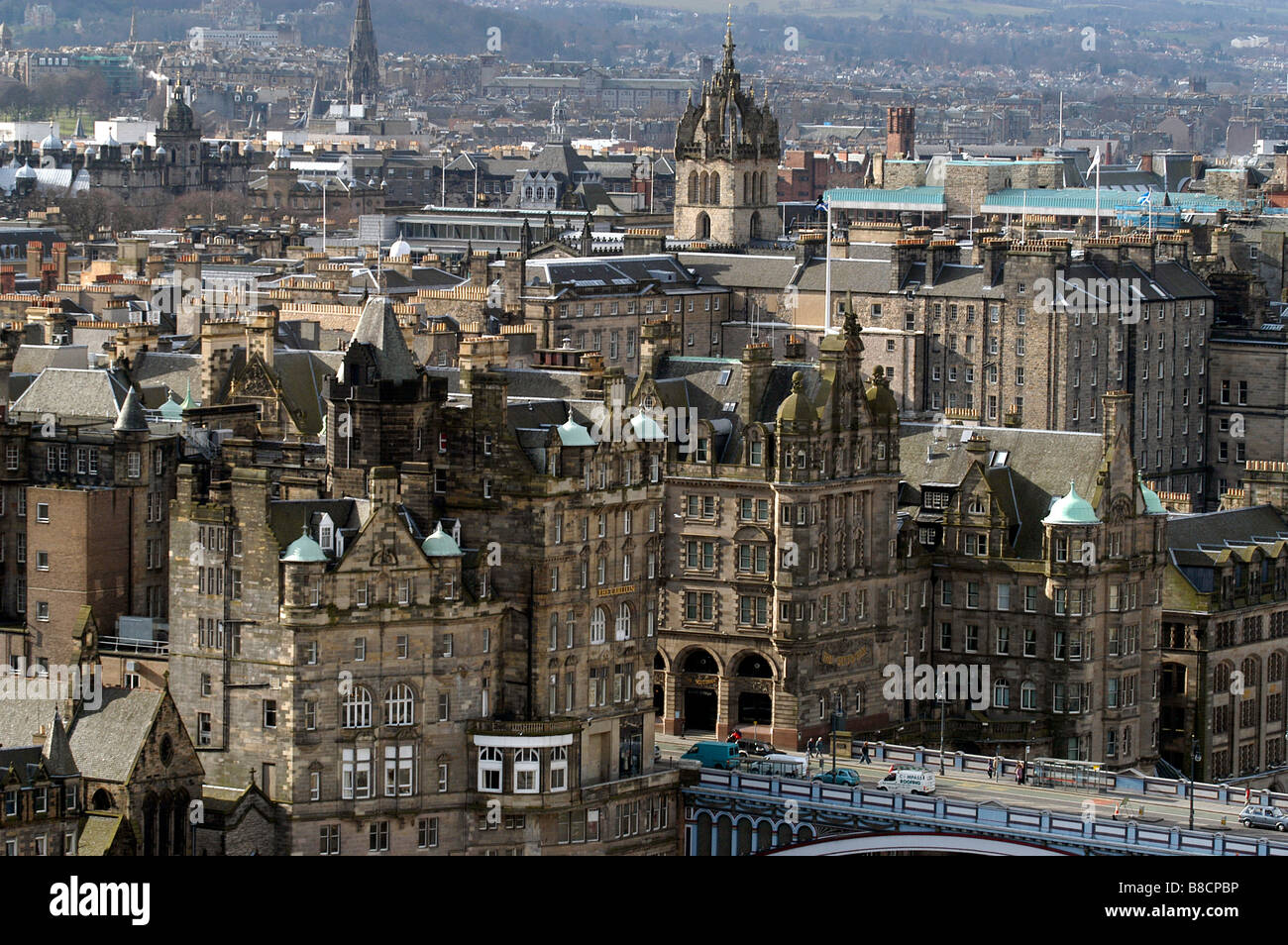 Blick auf Edinburgh Stadt Stockfoto