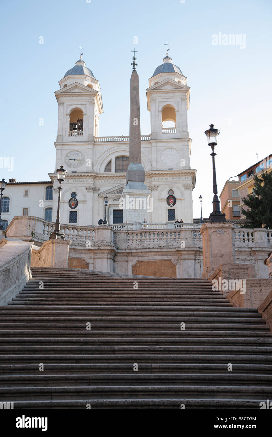 Spanische Treppe, Piazza de Spagna, Trinita dei Monti Kirche, Rom, Italien Stockfoto
