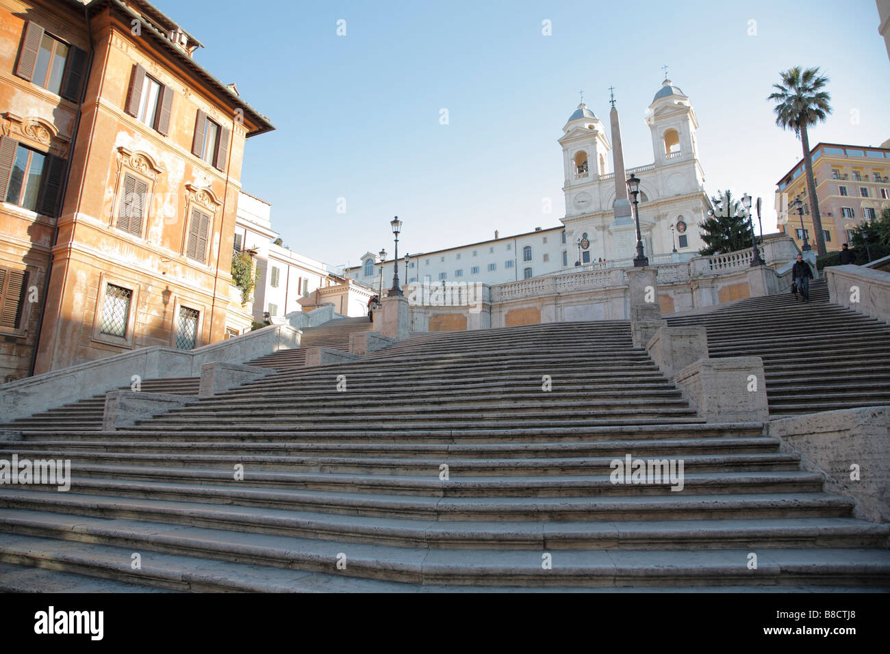 Spanische Treppe, Piazza de Spagna, Trinita dei Monti Kirche, Rom, Italien Stockfoto
