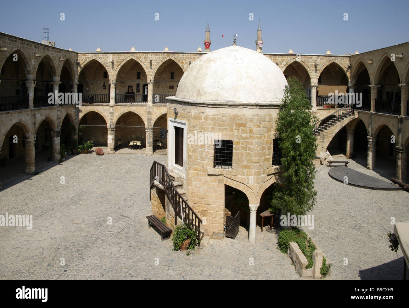 Büyük Han Karawanserei gebaut im Jahre 1572 der ersten osmanischen Gouverneur in Nicosia türkische Republik von Nordzypern Stockfoto