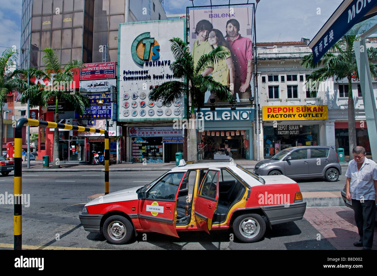Jalan Bukit Bintang Straße Plaza Bintang Walk Taxt Kabine Kuala Lumpur Malaysia Stockfoto