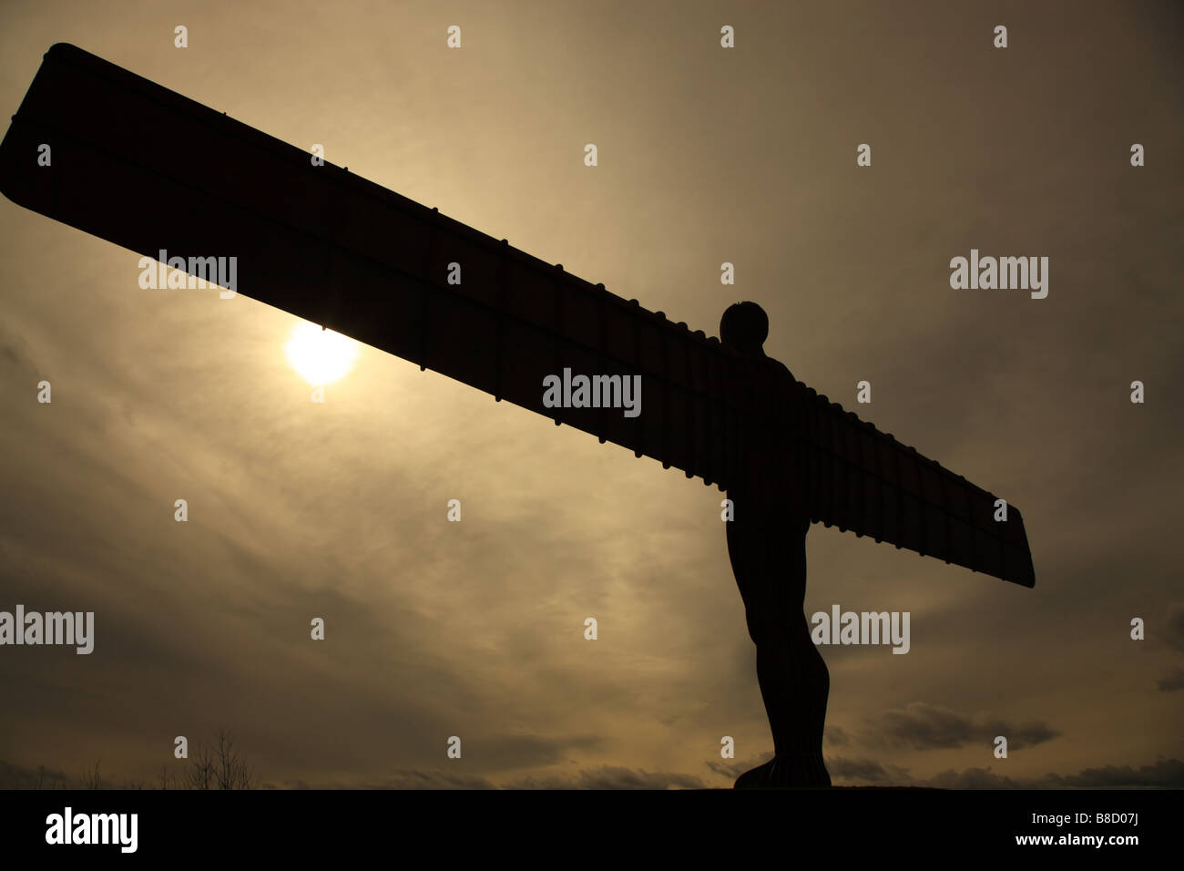 Engel des Nordens Silhouette gegen den Himmel Stockfoto