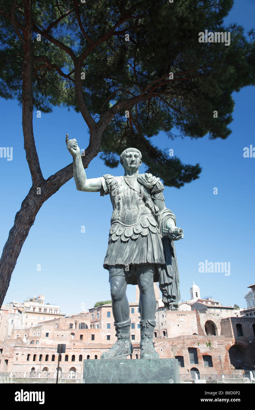 Statur des römischen Kaisers, Forum Romanum, Rom, Italien Stockfoto