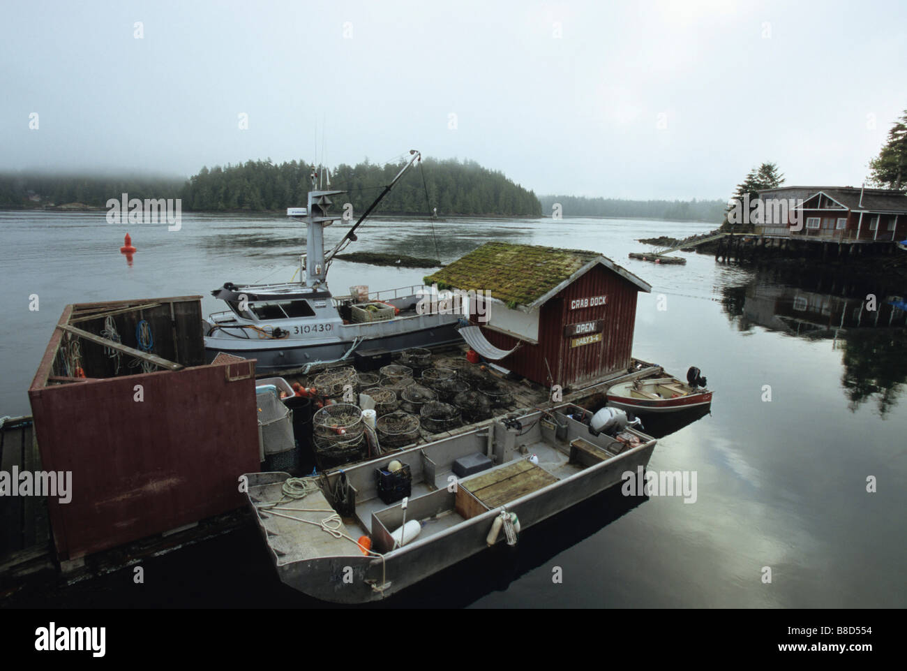 Kommerzielle Krabbe Dock Tofino, Britisch-Kolumbien Stockfoto