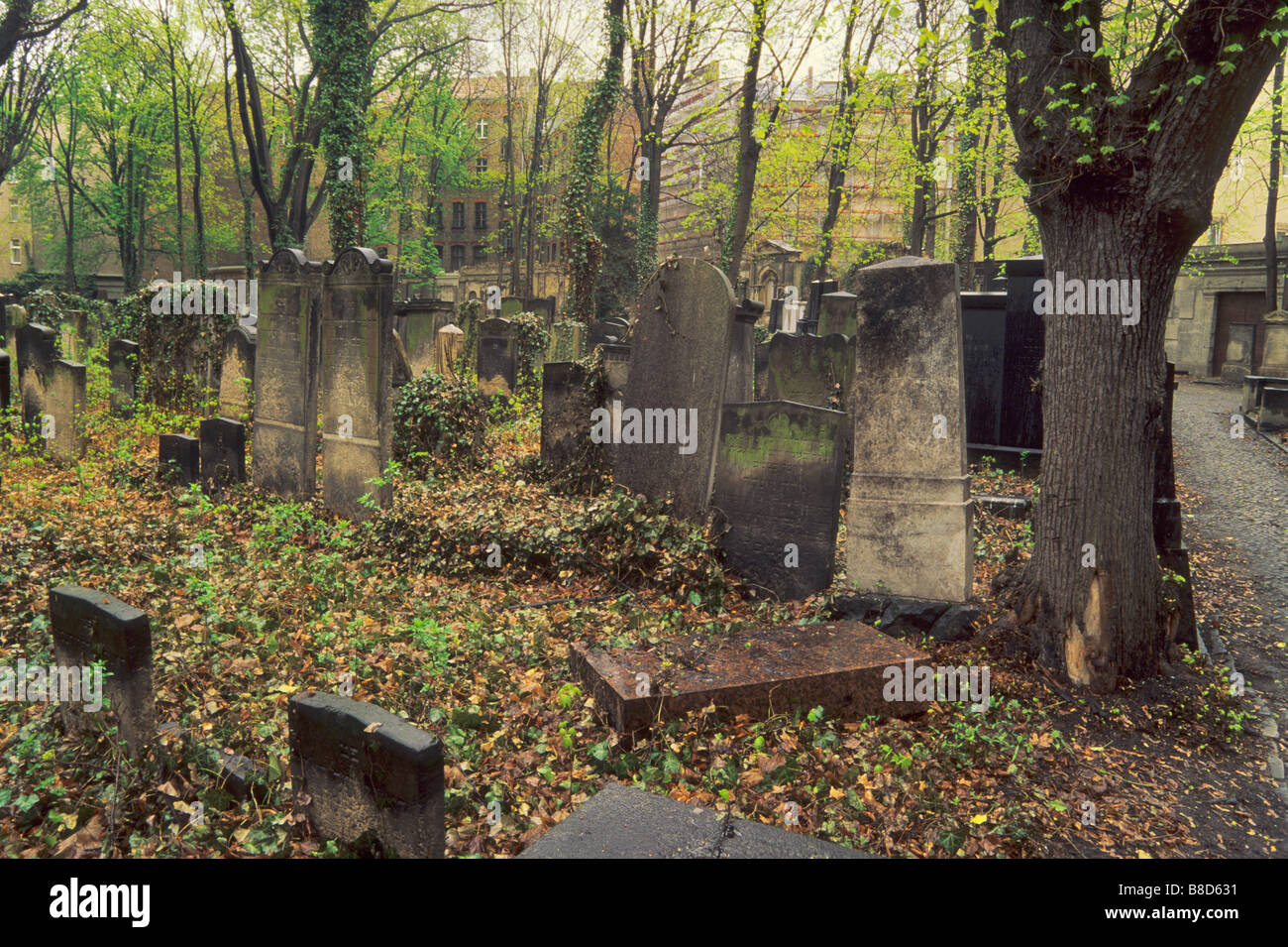 Jüdischer Friedhof an der Schoenhauser Allee im Bezirk Prenzlauer Berg in Berlin Deutschland Stockfoto