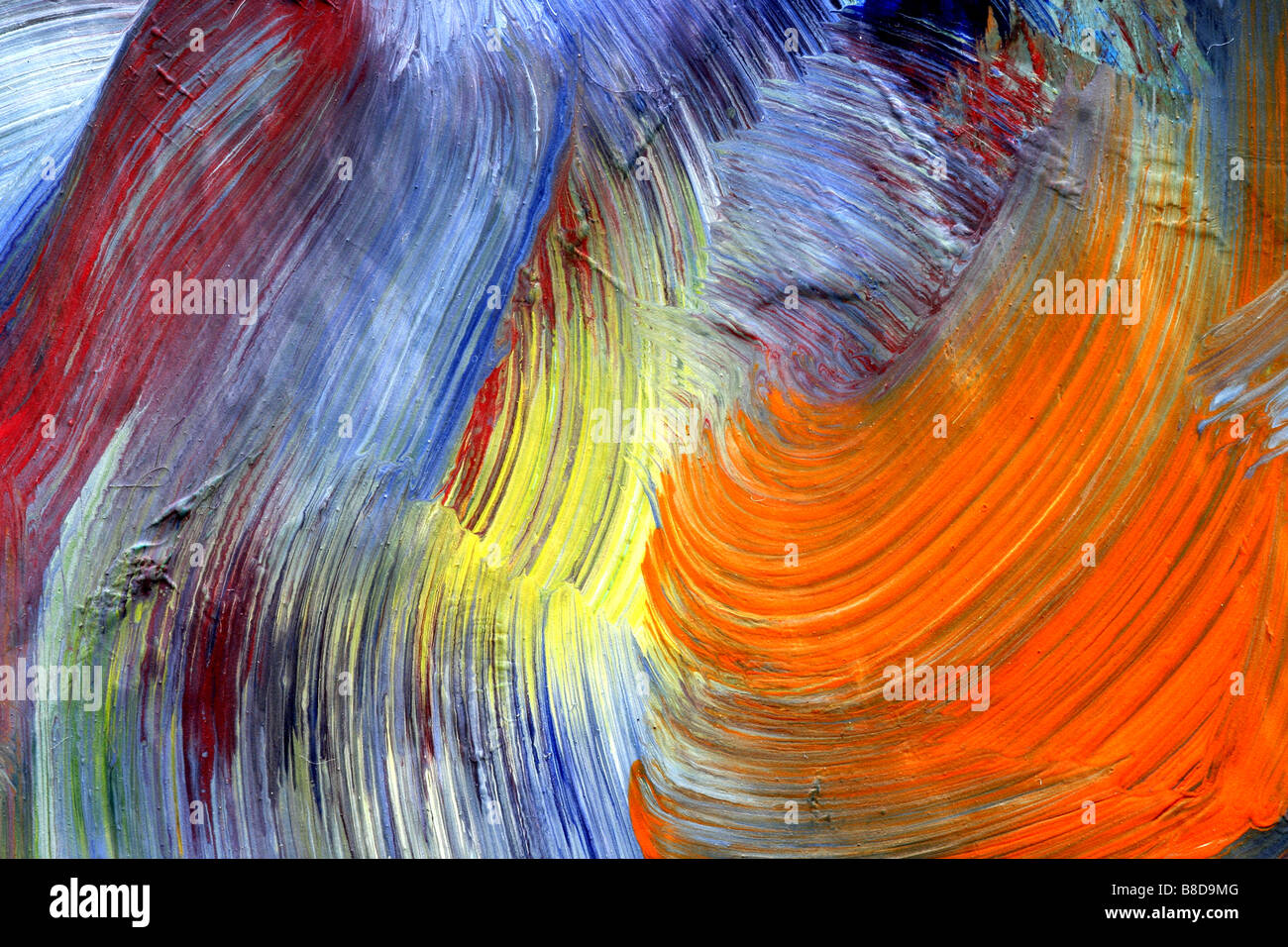 Nahaufnahme der Bürste Striche - Farben laufen - Handwerk Stockfoto