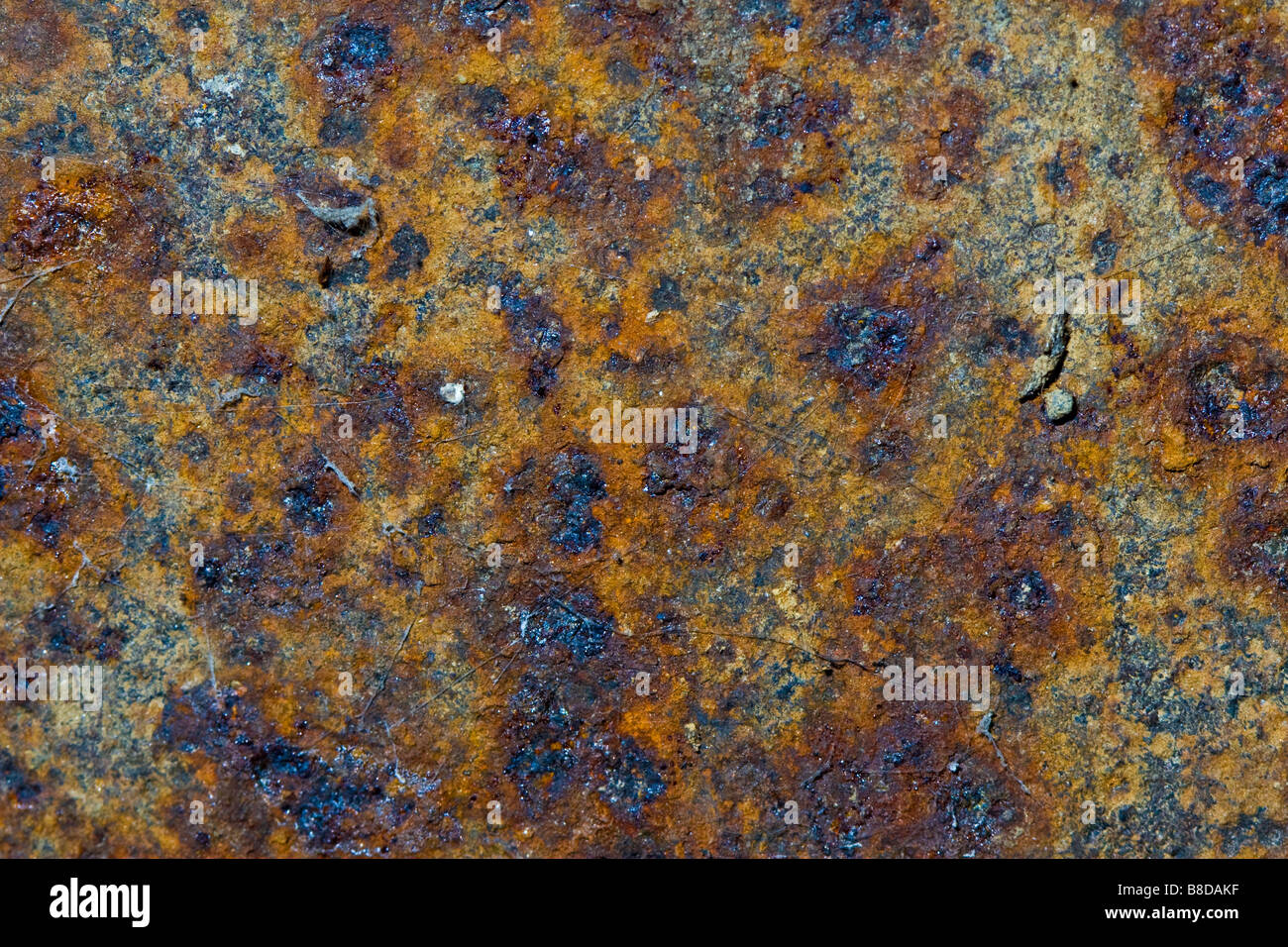 Grunge rostigen Metallplatte feine Nahaufnahme Hintergrund Stockfoto