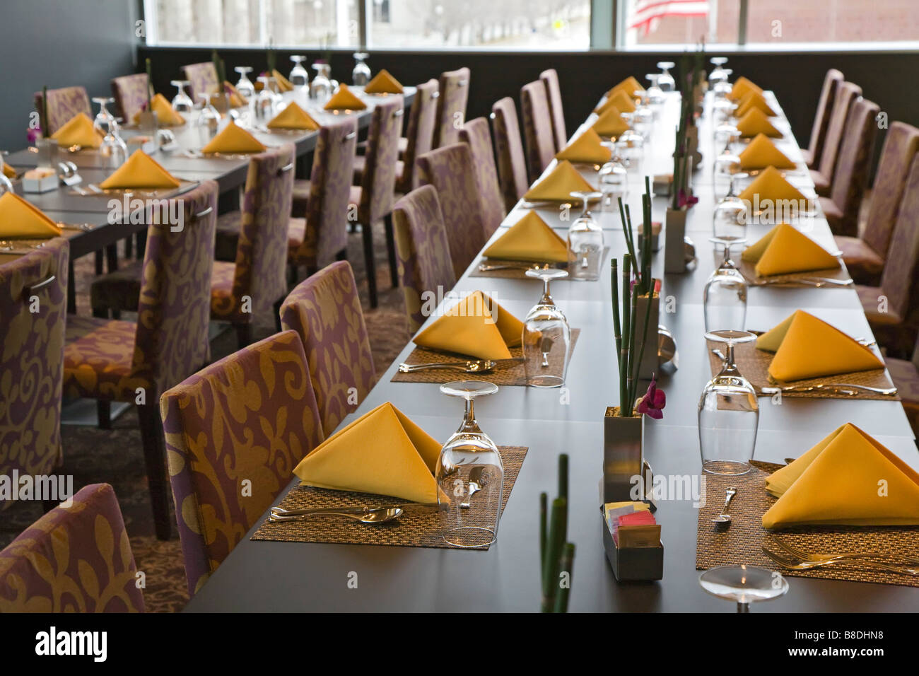 Detroit Michigan eine Tabelle im Bistro 555 Restaurant im Hotel im Greektown Casino Stockfoto