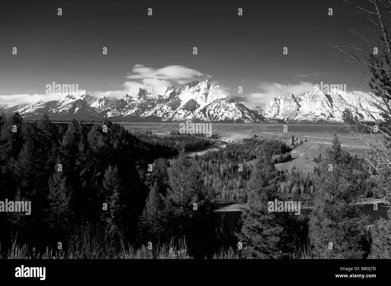 Schneebedeckte Grand Teton Rocky Mountains Rockies Wyoming USA Nordamerika Stockfoto