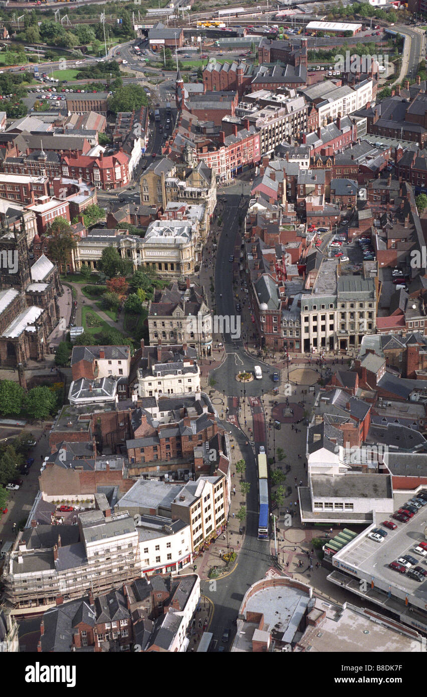Luftaufnahme von Queens Square Wolverhampton England Uk Stockfoto