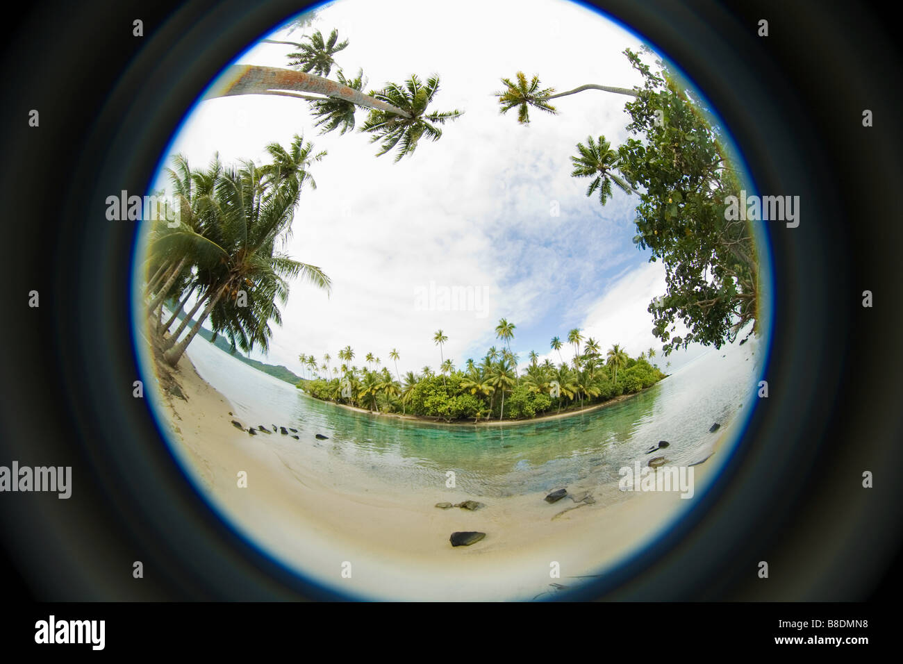 Fisheye Perspektive der Insel Stockfoto