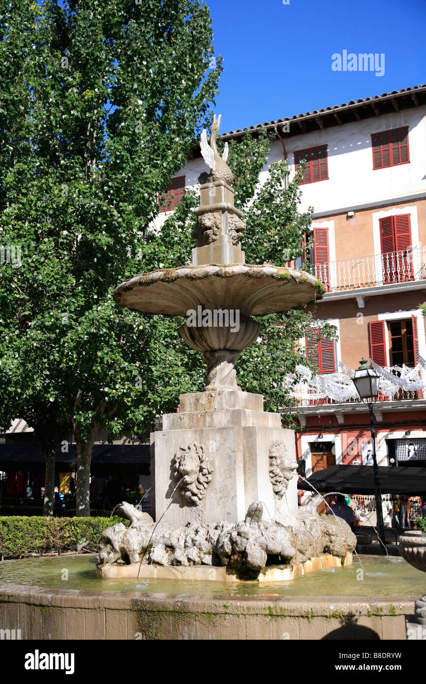 Zimmerbrunnen in den Platz Inka Stadt Mallorca Mallorca Balearen Inseln Mittelmeer Spanien Stockfoto