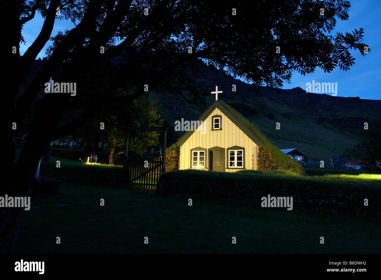 Hof-Kirche, Island Stockfoto