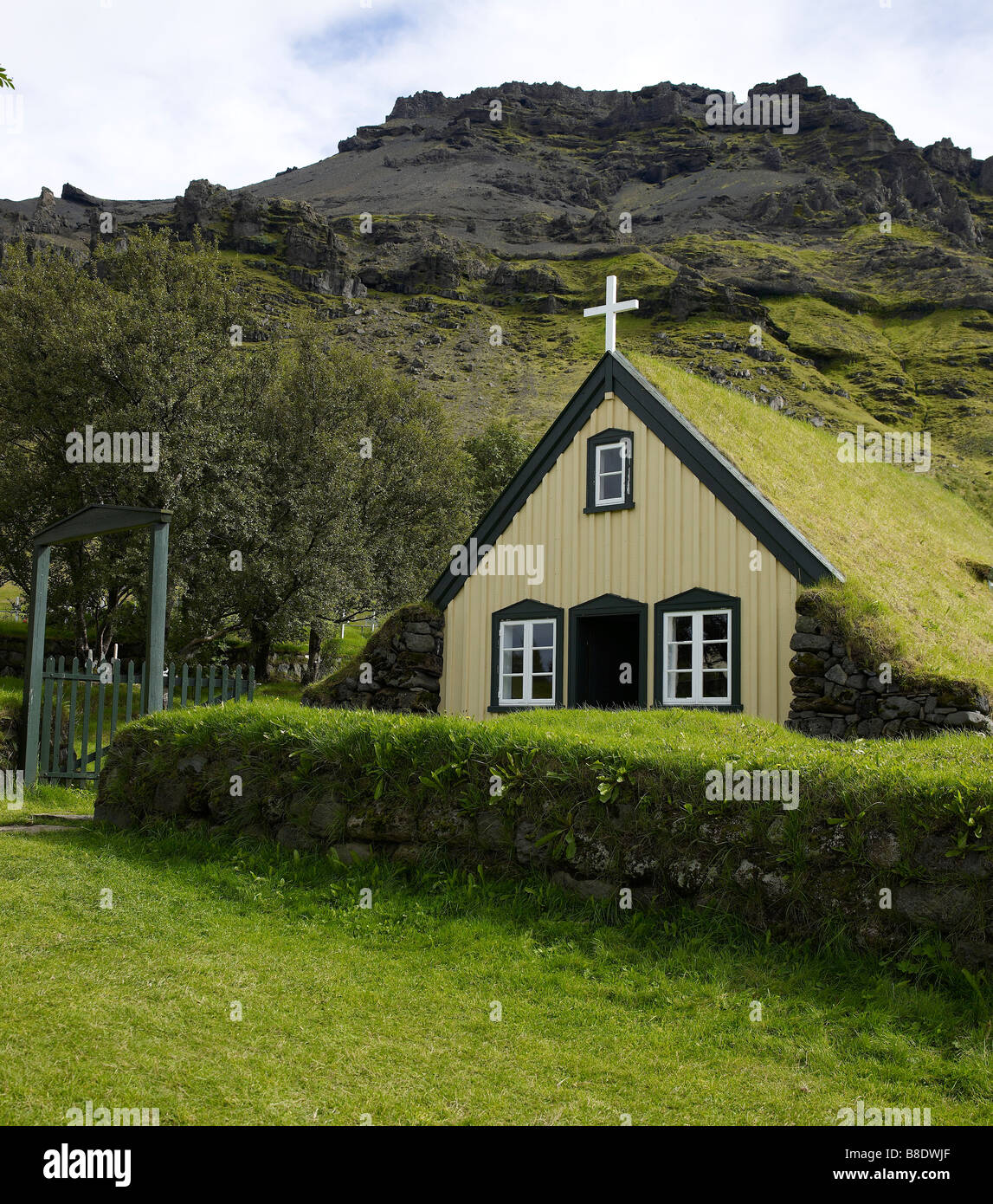 Hof-Kirche, Island Stockfoto