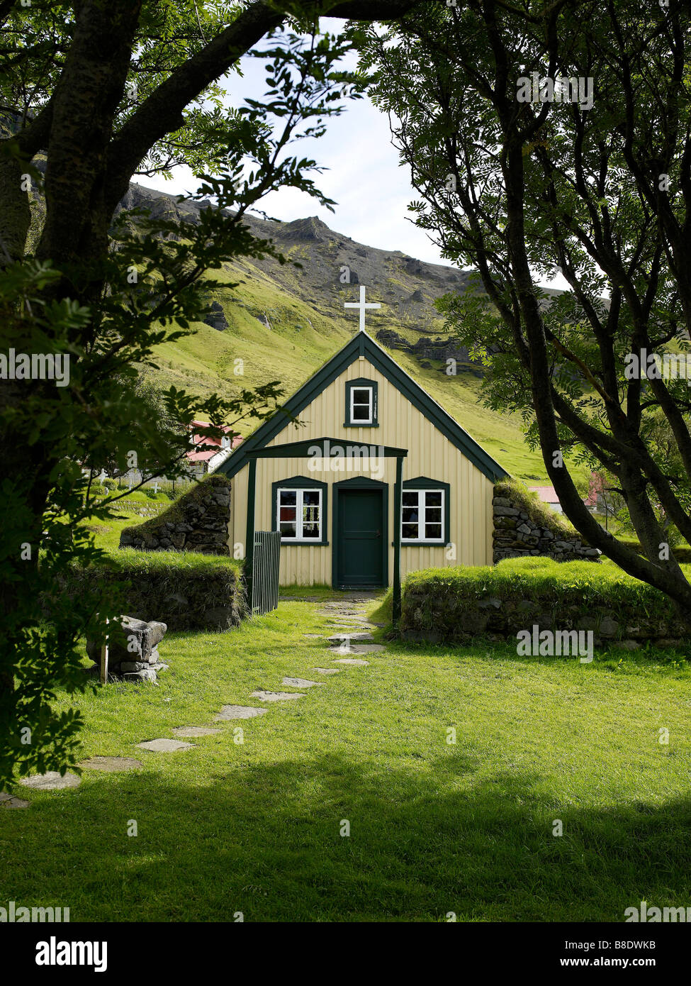 Hof-Kirche, Island Stockfoto
