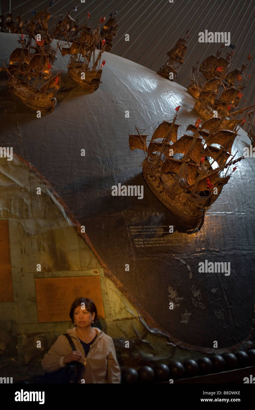 Schwedische Schiffswrack-Museum in Stockholm, Schweden. Diese Karte zeigt die Seeschlacht Stockfoto