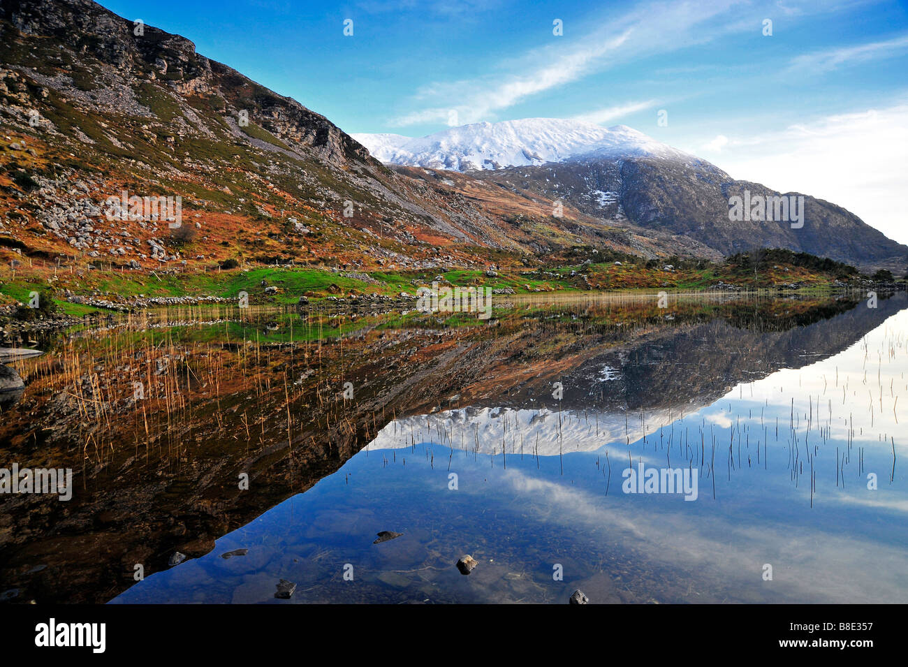 Purple Mountain spiegelt sich in den stillen Wassern der Schnecke Lake Killarney Co Kerry Irland Stockfoto