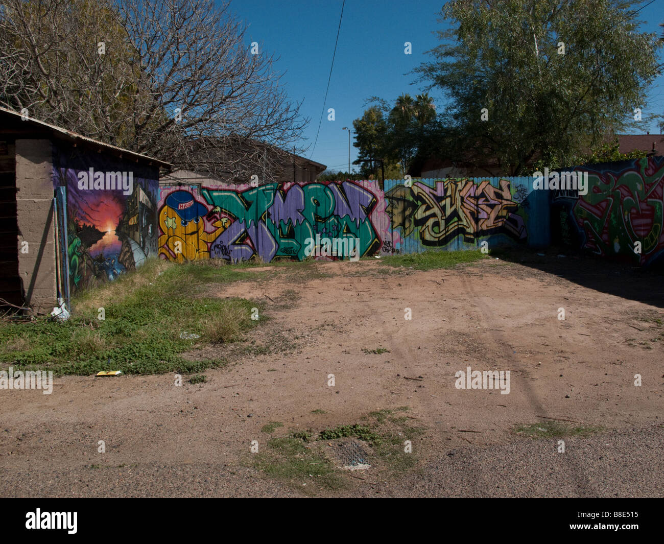 Graffiti an einer Wand in Chandler AZ, USA Stockfoto