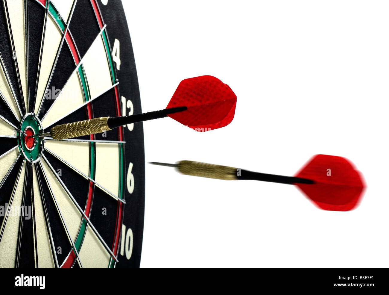 Darts und Dart Board Stockfoto