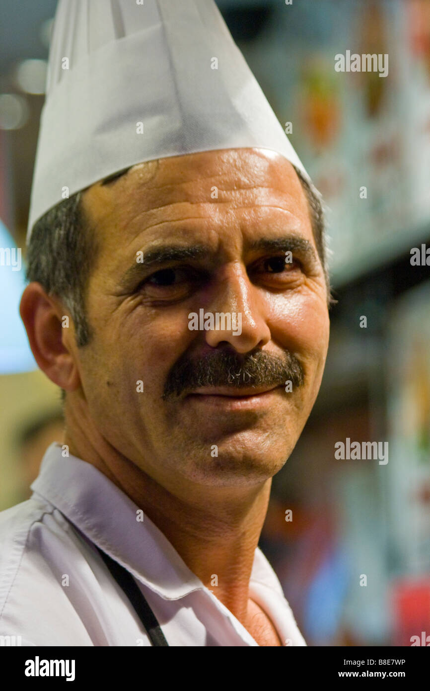 Kebab-Chef in Istanbul Türkei Stockfoto