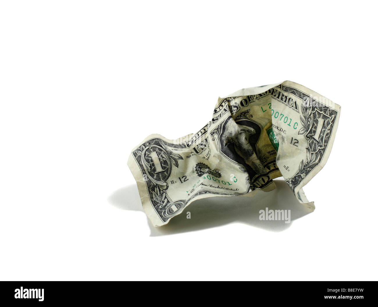 Zerknitterte US-Dollar-Währung Stockfoto