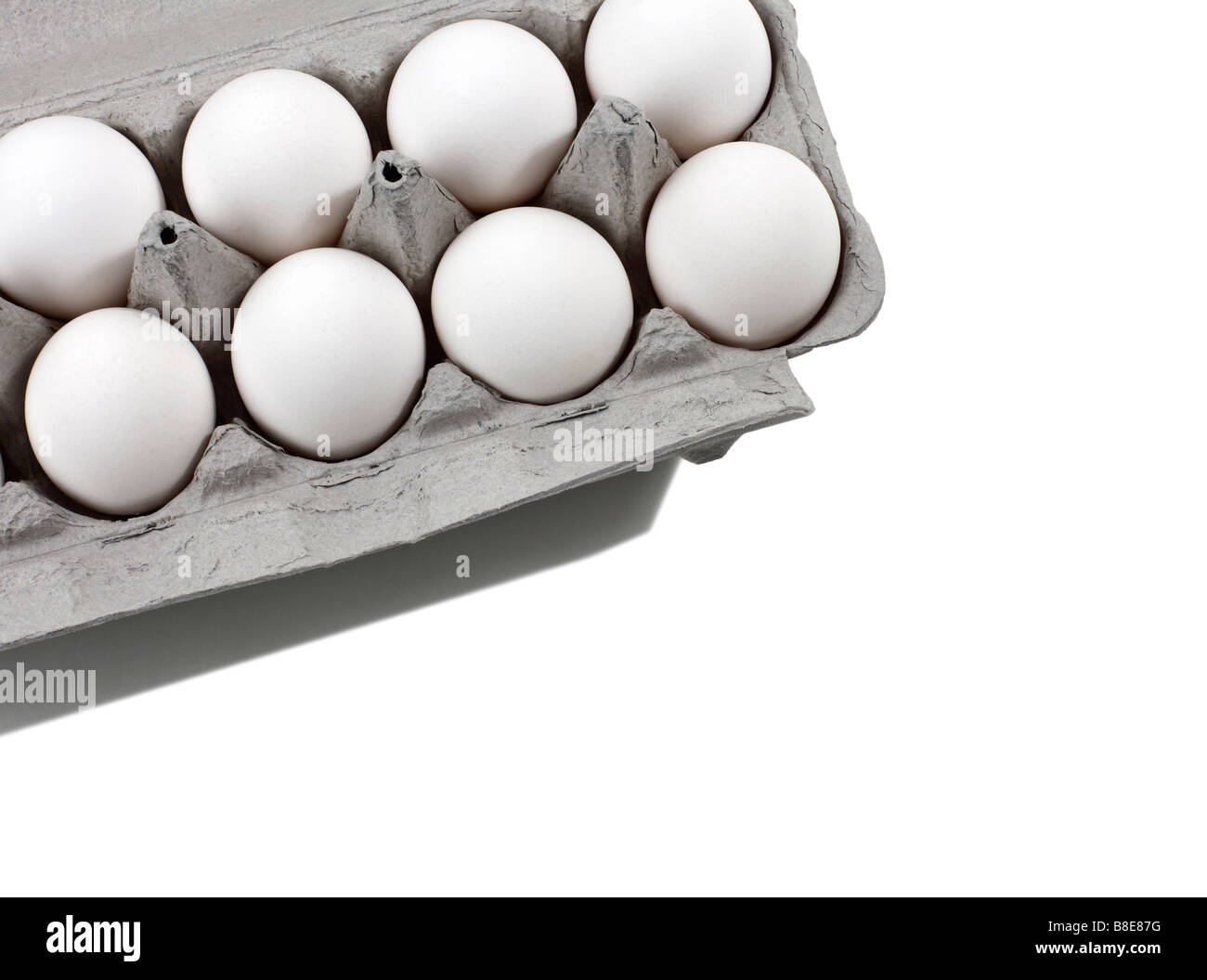 Offenen Karton frische Bio Eier Stockfoto