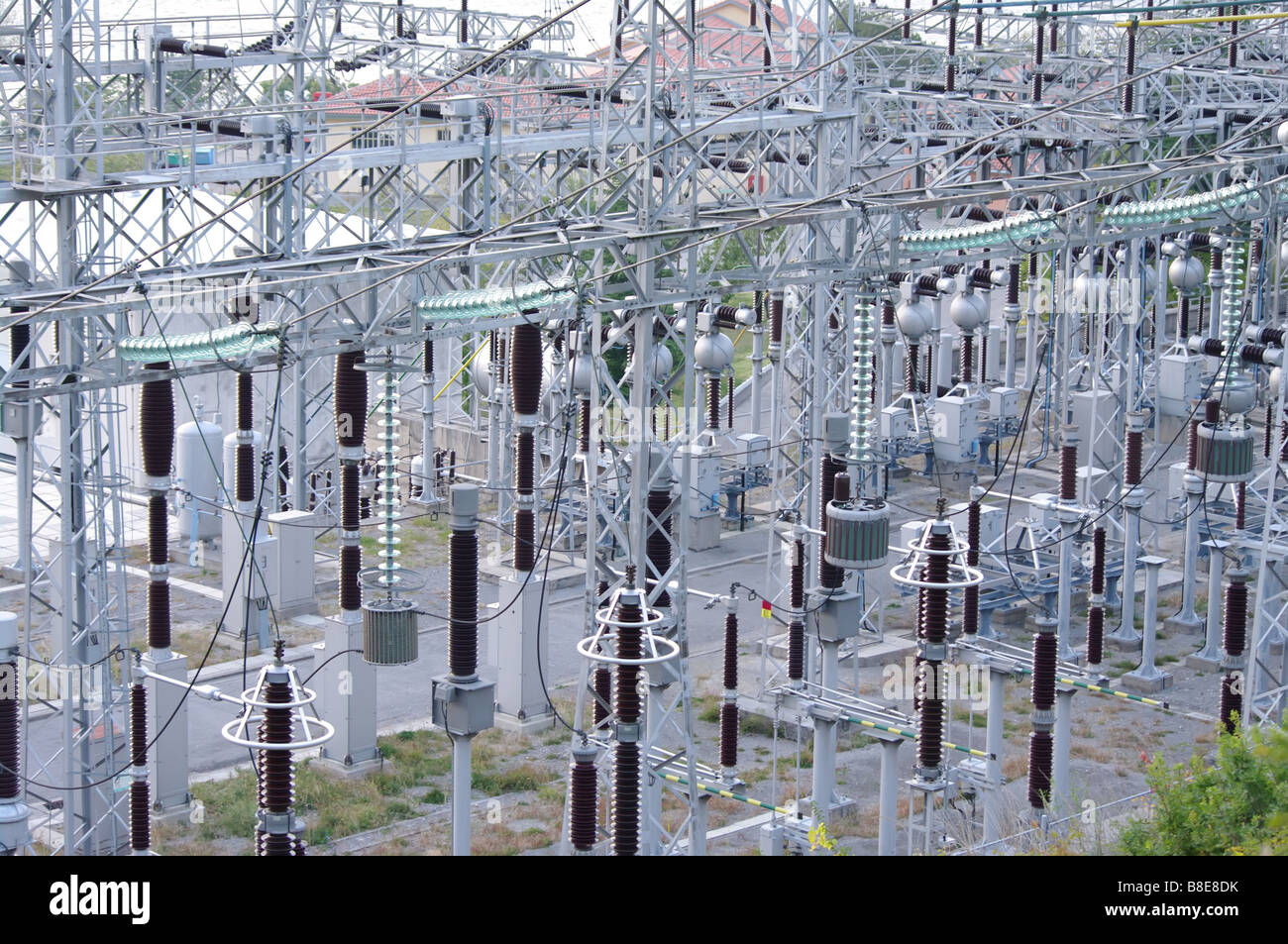 ein elektrisches Umspannwerk transformation Stockfoto