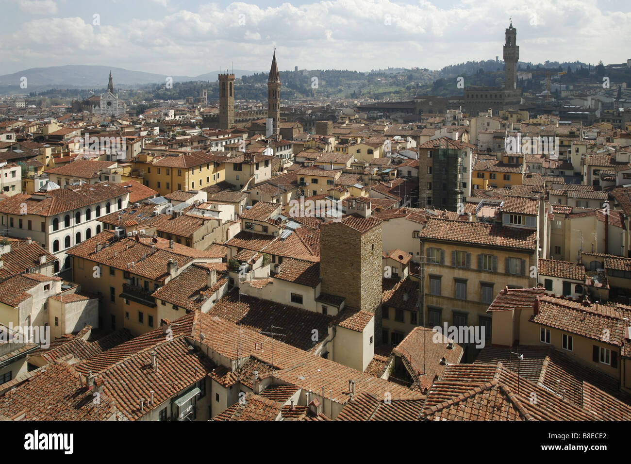 Dächer, gesehen vom Campanile, Florenz, Toskana, Italien Stockfoto