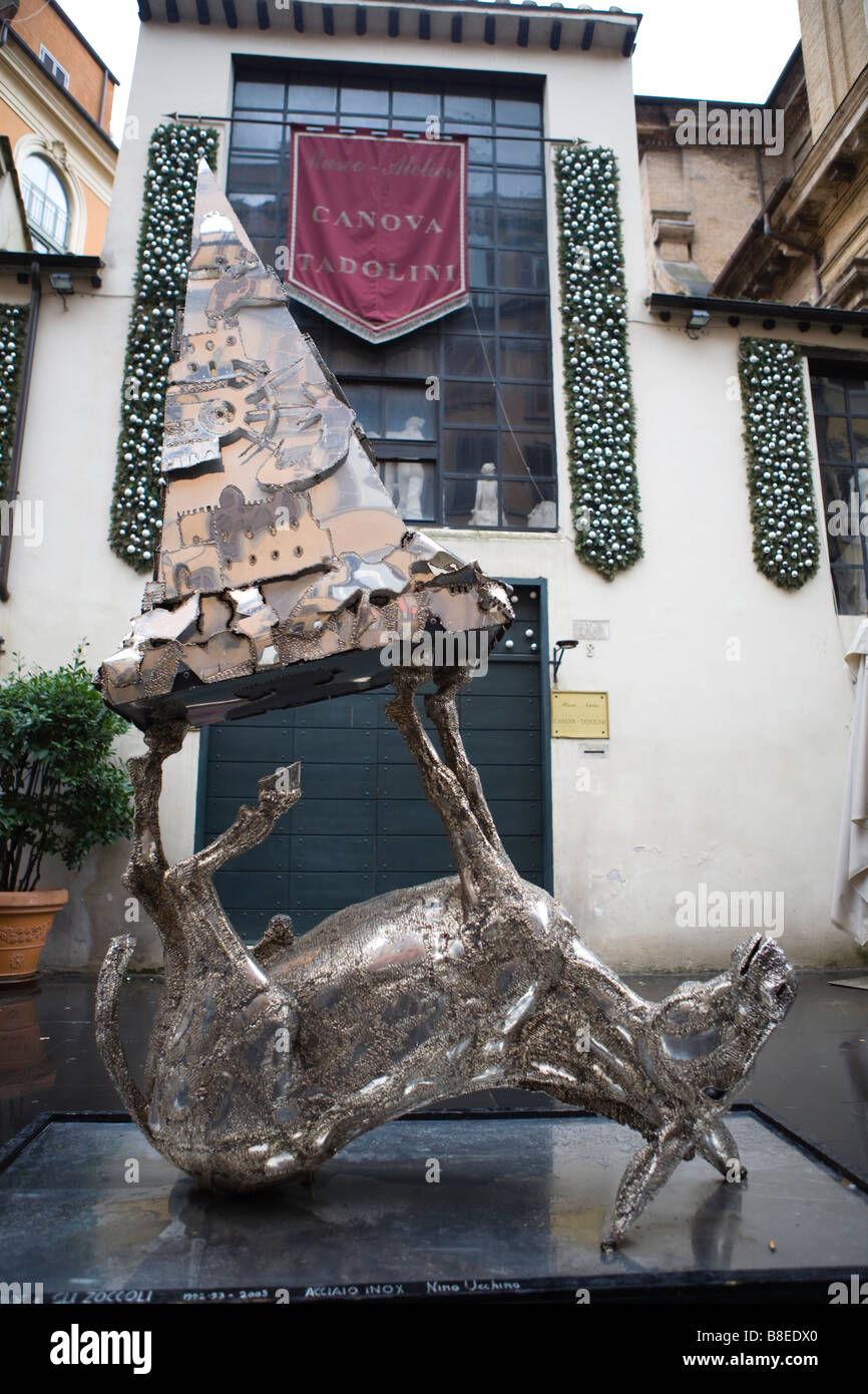 Street-Art in Rom Italien Krippe mit Esel Stockfoto