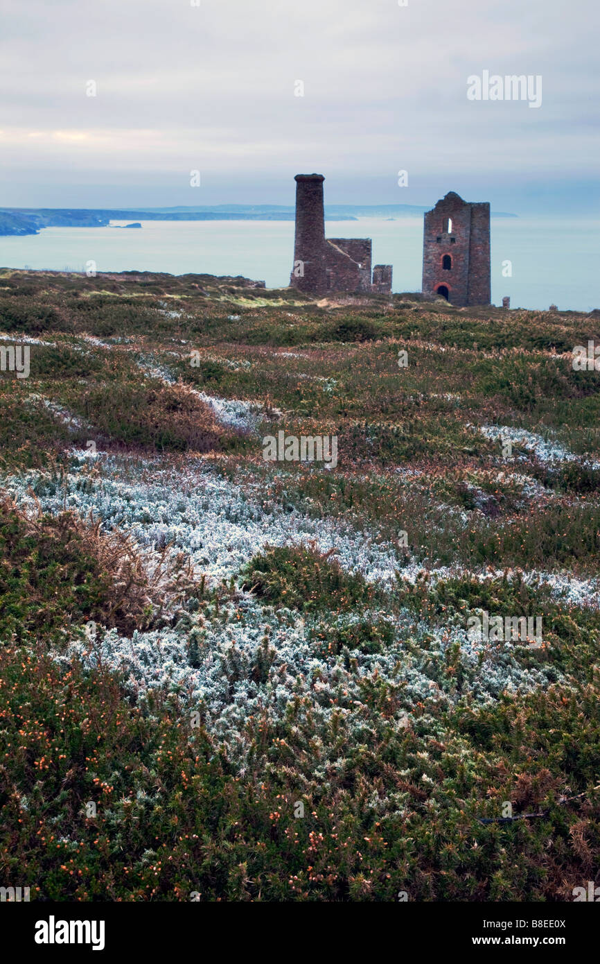 Wheal Coates St Agnes Winter Stockfoto