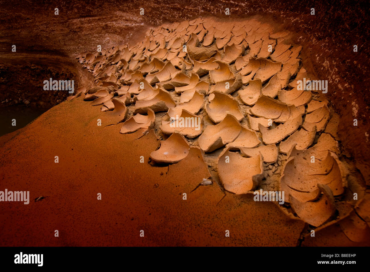 Flocken von getrocknetem Schlamm in Ägypten Stockfoto