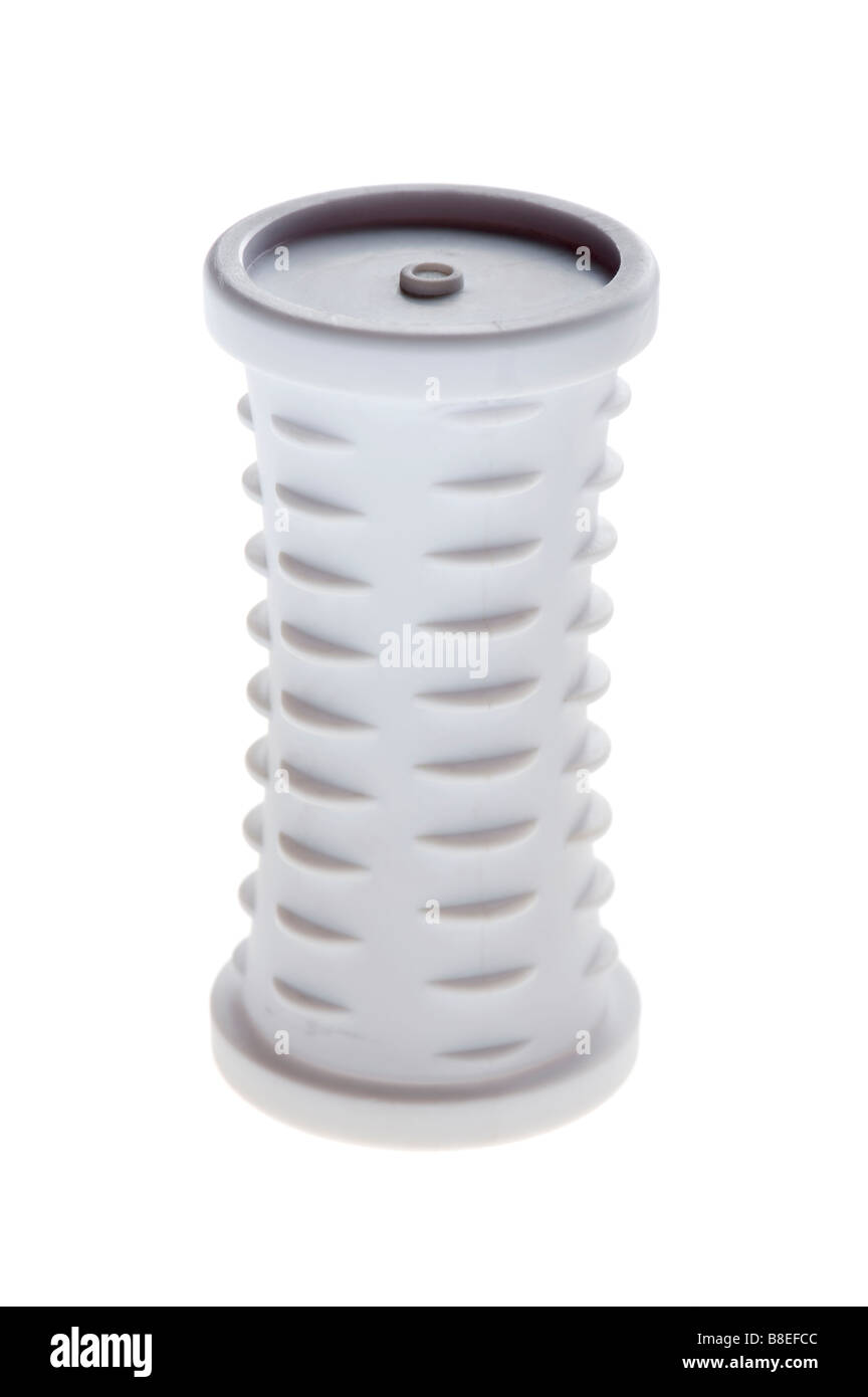 Objekt auf weiße Frau Zubehör Lockenwickler Stockfoto