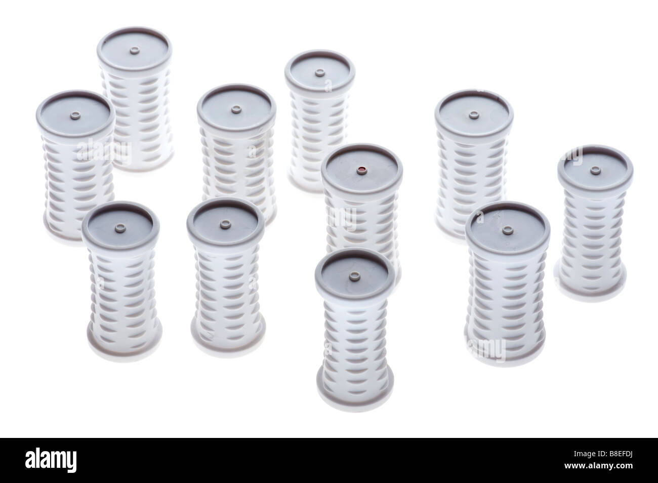 Objekt auf weiße Frau Zubehör Lockenwickler Stockfoto