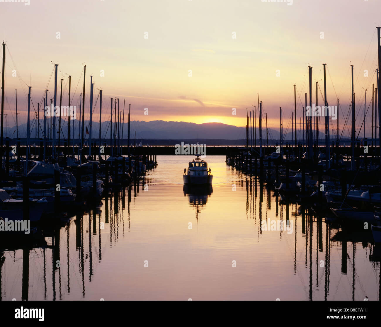 WASHINGTON - Shilshole Bay Marina an den Ufern des Puget Sound in Seattle. Stockfoto