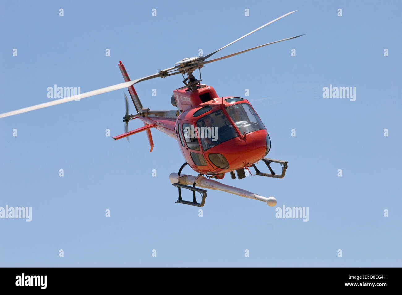 Hubarbeitsbühnen Umfrage Bergbau AS350 Astar Eurocopter Hubschrauber Stockfoto