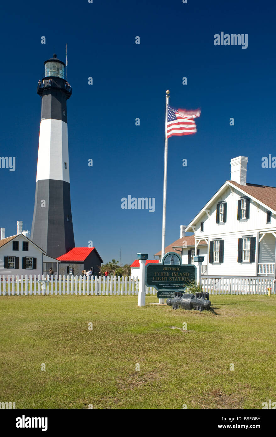 Georgien - historische Tybee-Leuchtturm auf Tybee Island in der Nähe von Savannah. Stockfoto