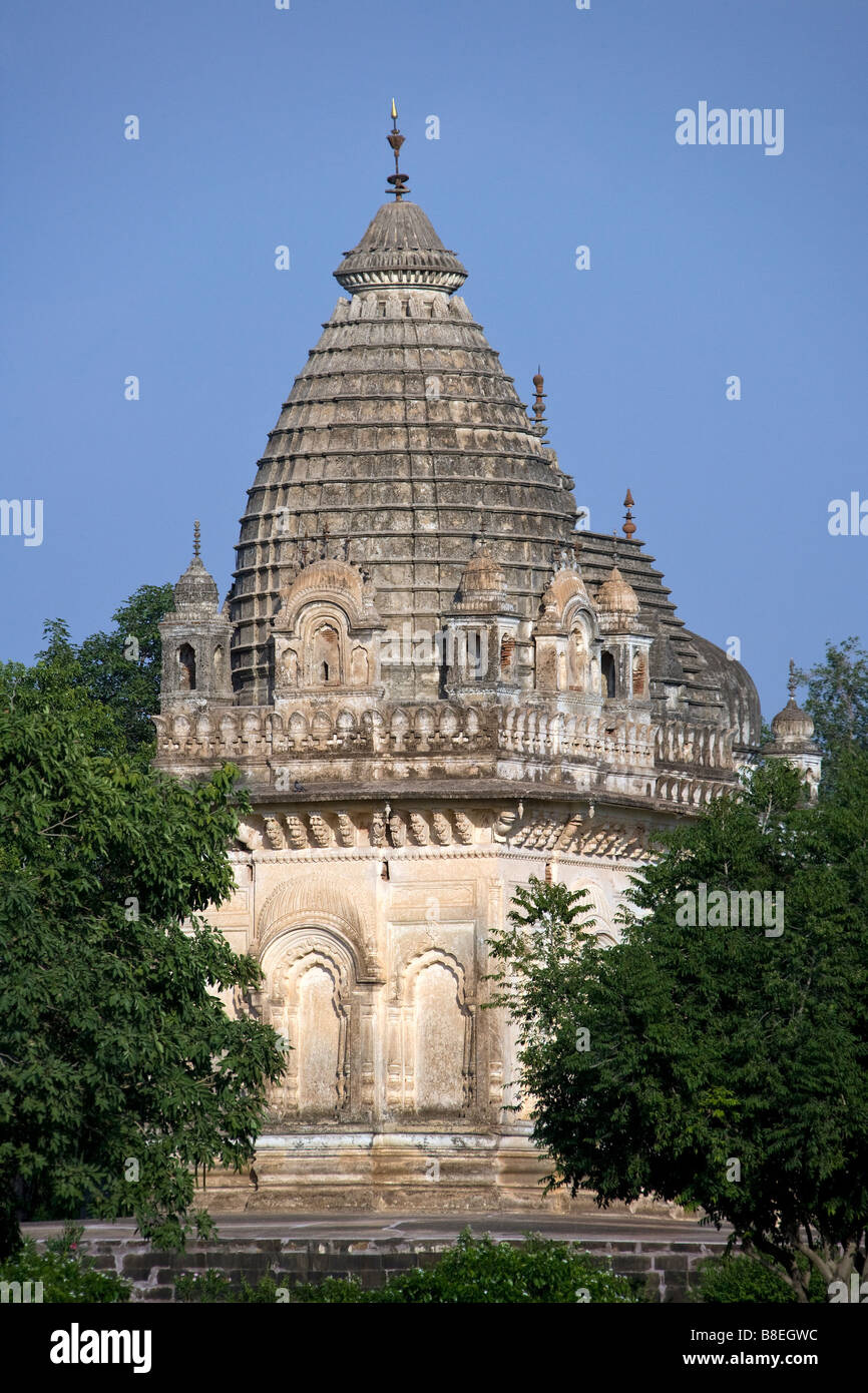 Eines der Khajuraho Tempel in Khajuraho in Madhya Pradesh Region von zentralem Indien Stockfoto