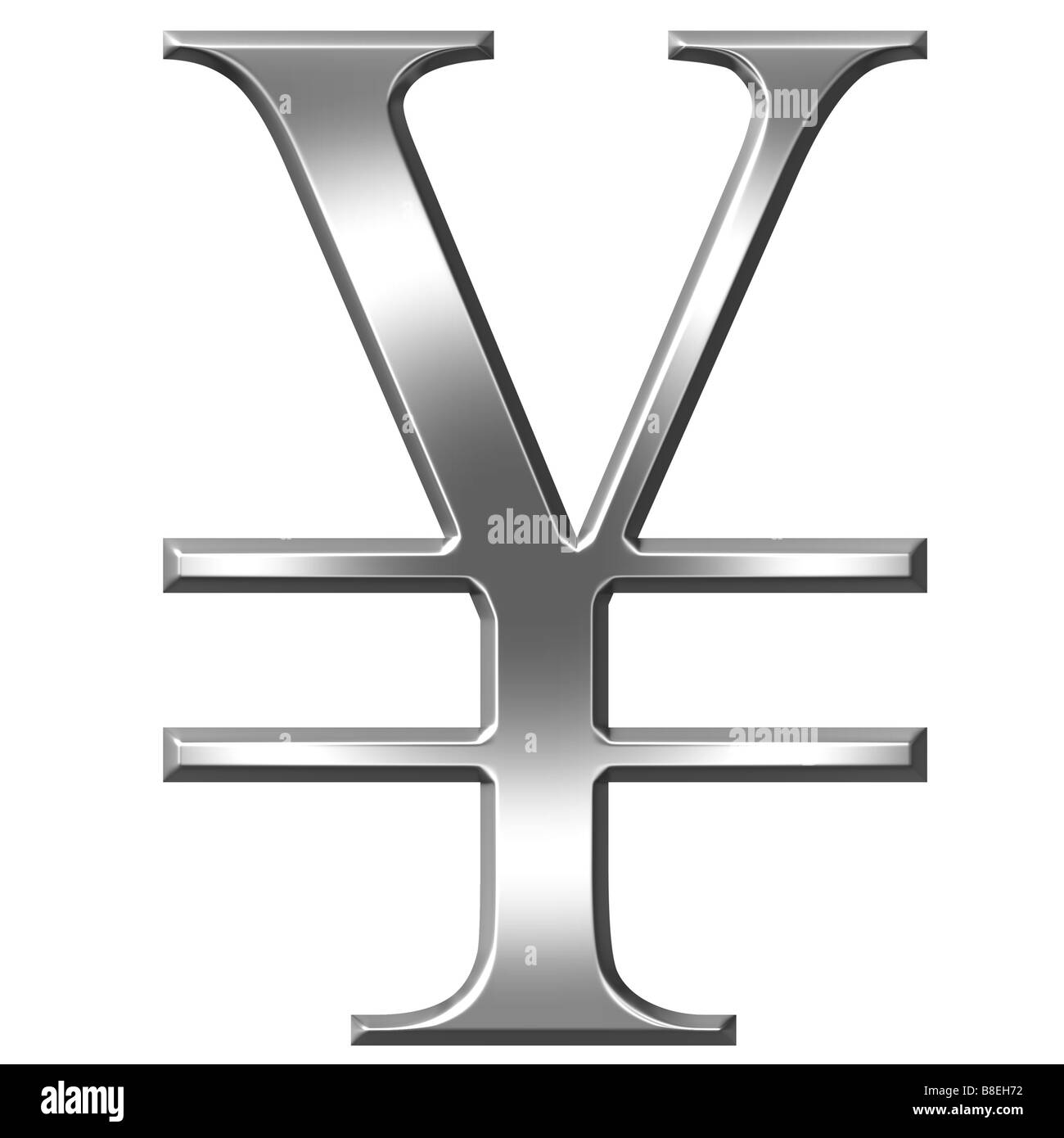 3D Silber Yen-symbol Stockfoto