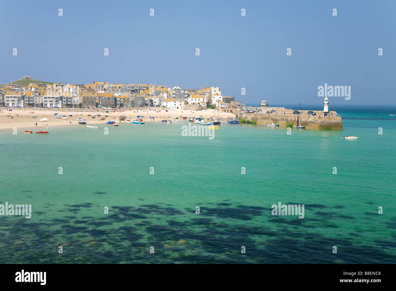 Alter Hafen Hafen Stadt Sommersonne St Ives Cornwall West Country England UK United Kingdom GB Großbritannien britischen Inseln Europas Stockfoto