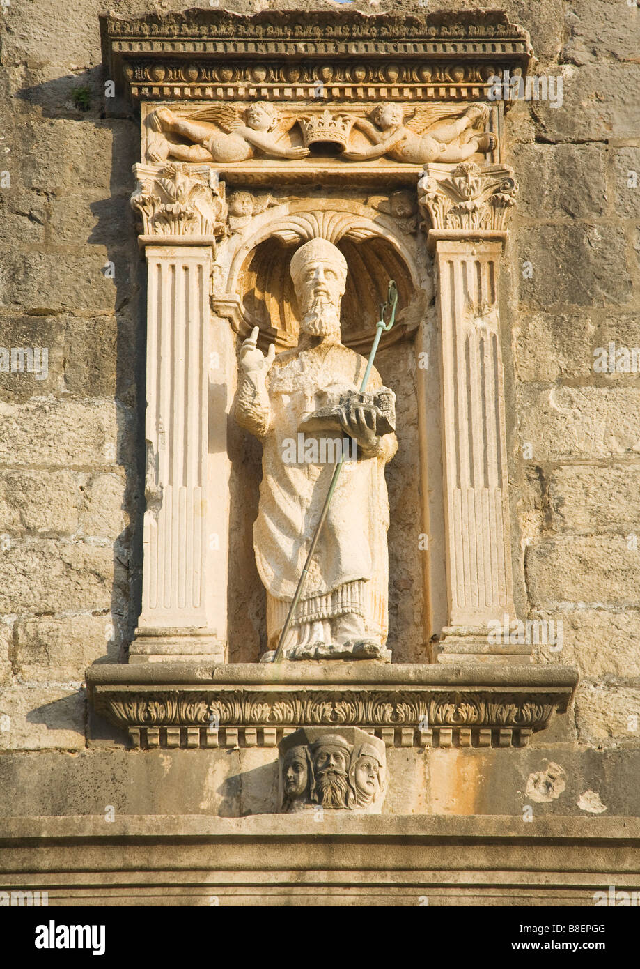 Statue von St. Blasius in Haufen Tor Dubrovnik Unesco World Heritage Site Dalmatien Kroatien Europa Stockfoto